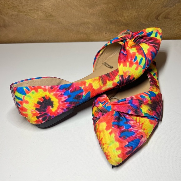 Colorful tie dye ballet flats mules - Picture 5 of 6